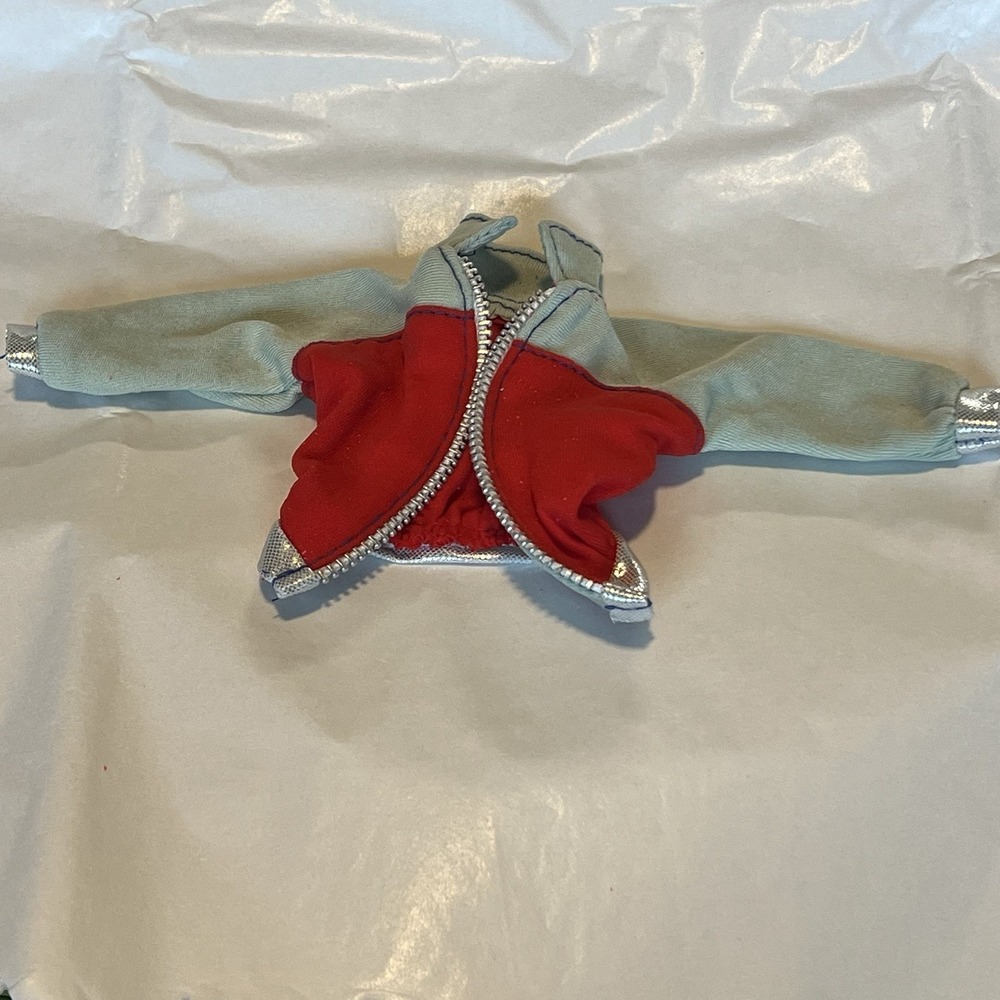 Barbie Doll Red/Blue Olympics Swim Champion Gymnastics Cloth JACKET FAUX ZIPPER
